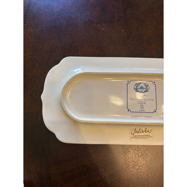 2020s Juliska “Country Estate – Garden Party” Blue Rectangular Platter, Portugal For Sale - Image 5 of 5