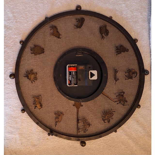 1950s Mid-Century German Zodiac Sign Wall Clock by Mauthe, 1950s For Sale - Image 5 of 6