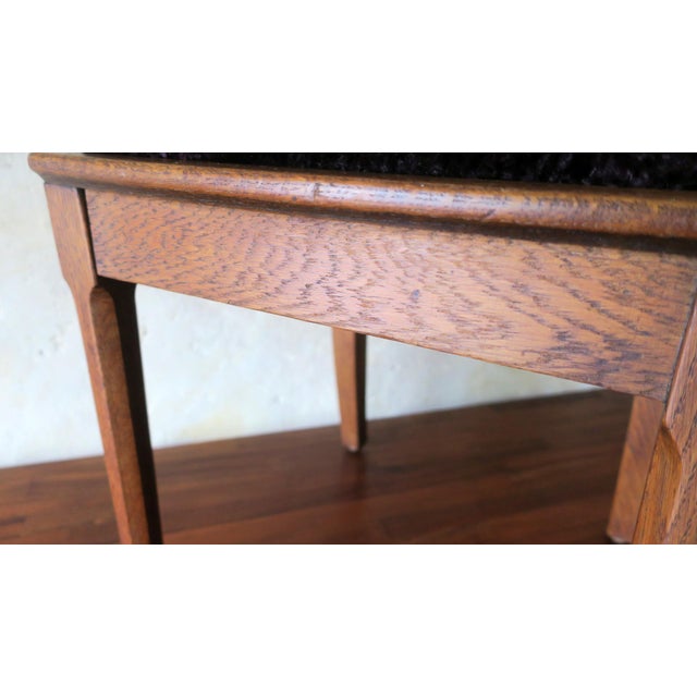 Art Nouveau Side Chair in Oak and Royal Purple Velvet, 1900s For Sale - Image 12 of 17