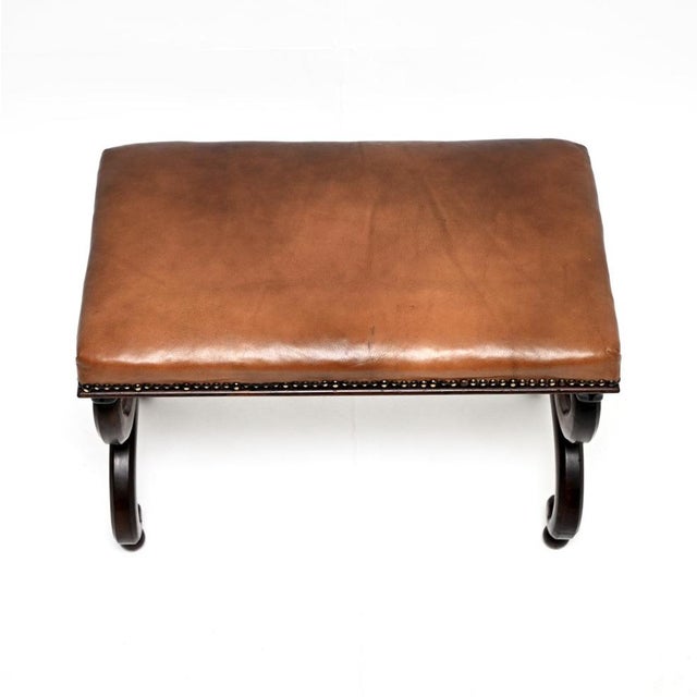 Antique Regency Leather Top Stool, 1815 For Sale - Image 6 of 10