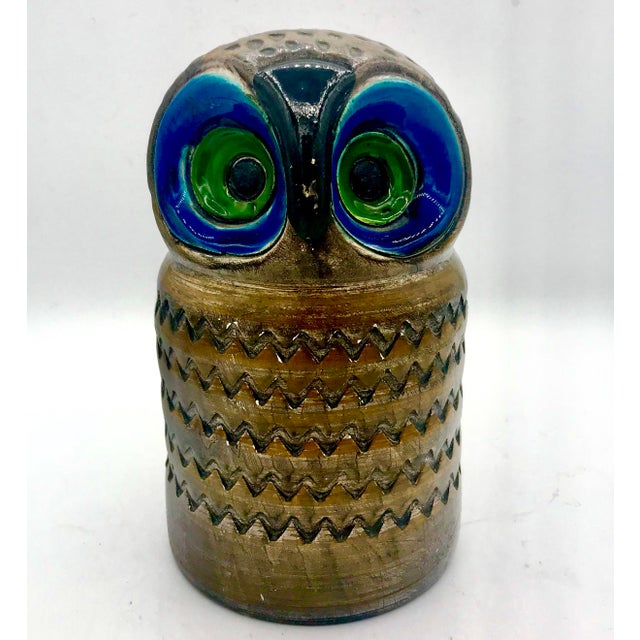 Ceramic 1960s Aldo Londi for Bitossi Model 7569-B Ceramic Owl, Raymor For Sale - Image 7 of 7