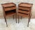Early 20th Century French Marquetry and Iron Hardware Bedside Tables or Nightstands, Set of 2 For Sale - Image 11 of 13
