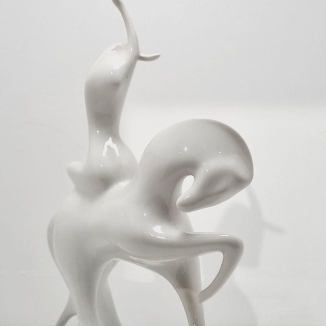 Mid-Century Art Deco Porcelain Lady Godiva Figurine by Jaroslav Ježek for Royal Dux, 1959 For Sale - Image 3 of 18