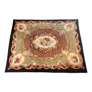 19th Century French Napoleon III Savonnerie Aubusson Floor Rug For Sale