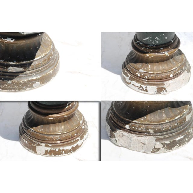 Brown 1920s French Art Deco Life-Size Plaster Hat Mannequin Bust For Sale - Image 8 of 13