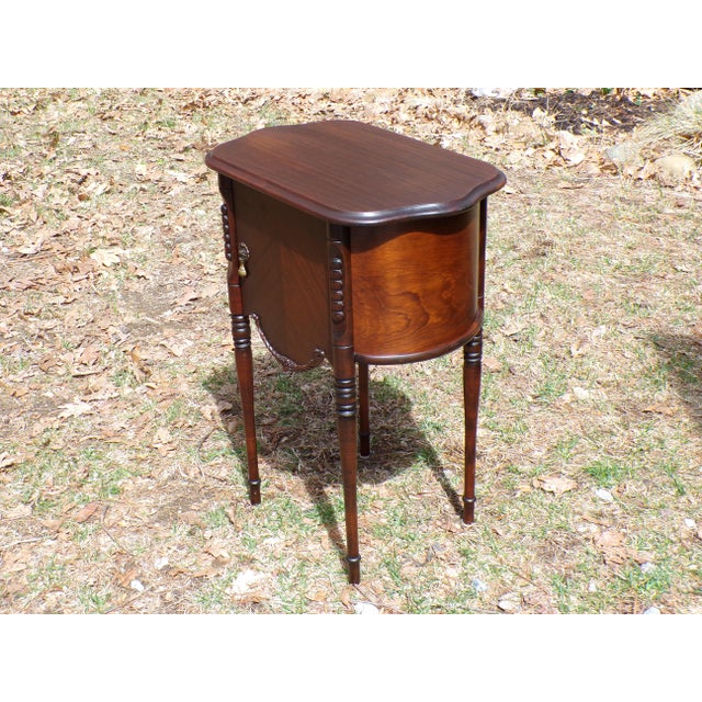 Vintage Mahogany French Style Tobacco Humidor Cabinet Smoke Stand Bedside Table For Sale - Image 10 of 12