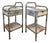 Antique Boarding School Bedside Tables in Patinated Metal, 1950s, Set of 2 For Sale