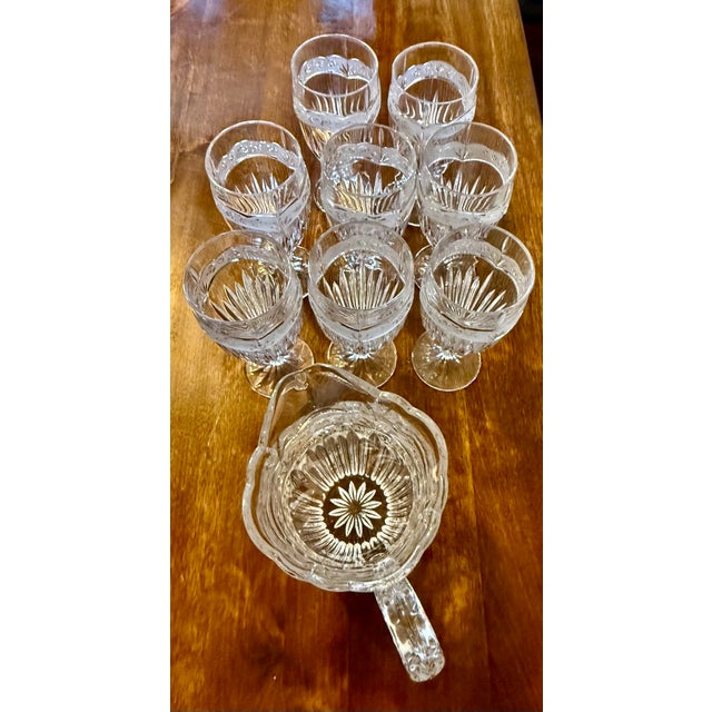 Mid-Century Modern Oneida “Southern Garden” Set of Pitcher and Eight Glasses - 9pcs For Sale - Image 3 of 12