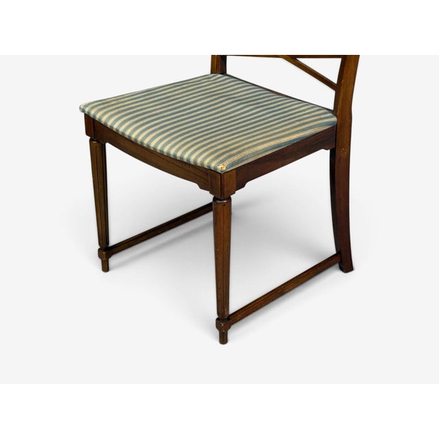 Wood Scandinavian Modern, Six Dining Chairs, Beech, Fabric, Scandinavia, 1900s For Sale - Image 7 of 13