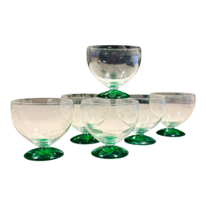 Glow Green Footed Dessert Glasses by Mikasa- Set of 6
