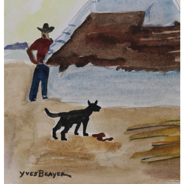Yves Brayer, Cabane de Cacharel, 1950s, Gouache on Paper For Sale - Image 9 of 13