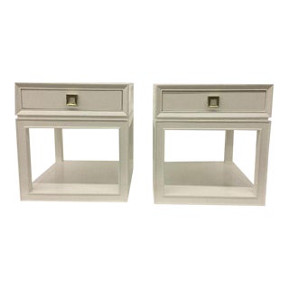 Somerset Bay Malibu Loft White & Brass Side Tables - a Pair For Sale