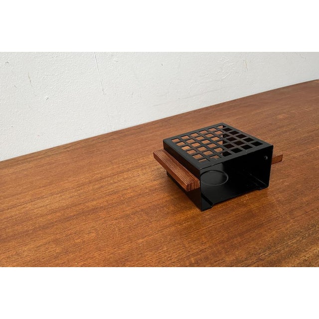 Mid-Century Minimalist Metal and Teak Tea Warmer, 1960s For Sale - Image 5 of 18