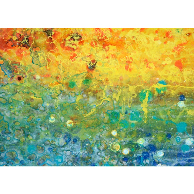 Fire and Water - Abstract Expressionist Composition in Acrylic on Canvas Vibrant and expressive composition by California...