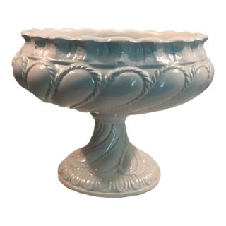 Mid 20th Century Italian Blanc De Chine Pedestal Planter / Fruit Bowl For Sale