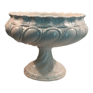 Mid 20th Century Italian Blanc De Chine Pedestal Planter / Fruit Bowl