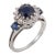 1970s Gia 1.55 Carat No Heat Sapphire Diamond Platinum Cluster Ring, Size 5 For Sale