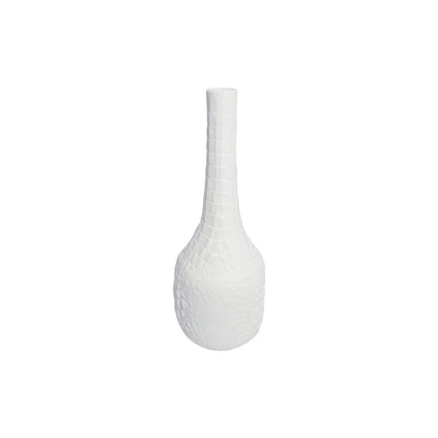 1970s Modernist White Bisque Porcelain Vase With Crocodile Texture by a.k. Kaiser For Sale - Image 5 of 5