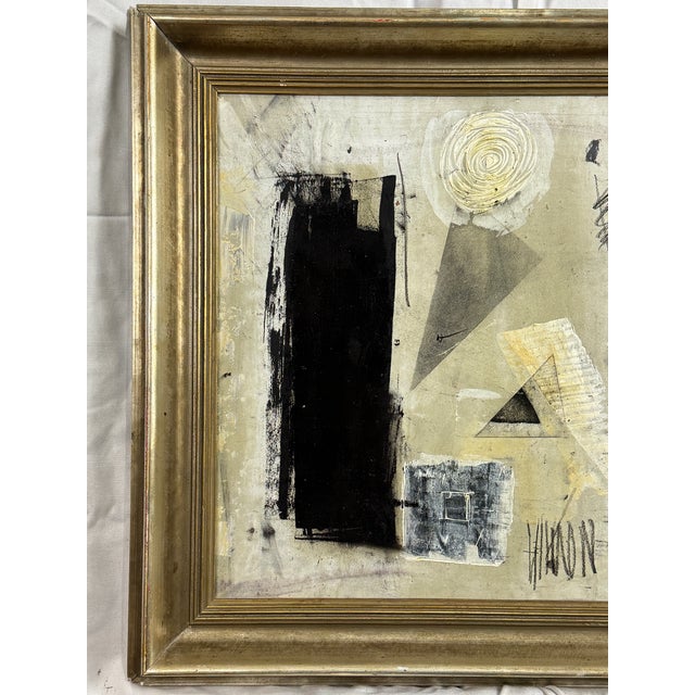 Mid 20th Century Graham Harmon Black and White Abstract Painting For Sale - Image 5 of 9