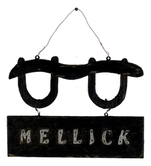 Small Vintage Antique Trade Wood Trade Sign Advertising Cattle Yokes by Mellick