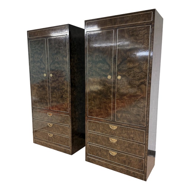 Extraordinary Pair of Mastercraft Wardrobes, Circa 1970's For Sale
