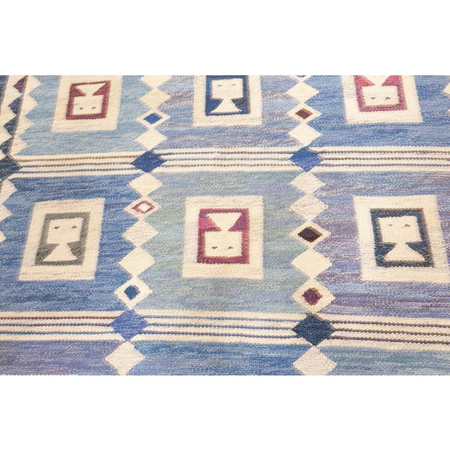 Mid 20th Century Vintage Swedish Flat Weave Rug “The Girls in the Window” Designed by Edna Martin For Sale - Image 5 of 8
