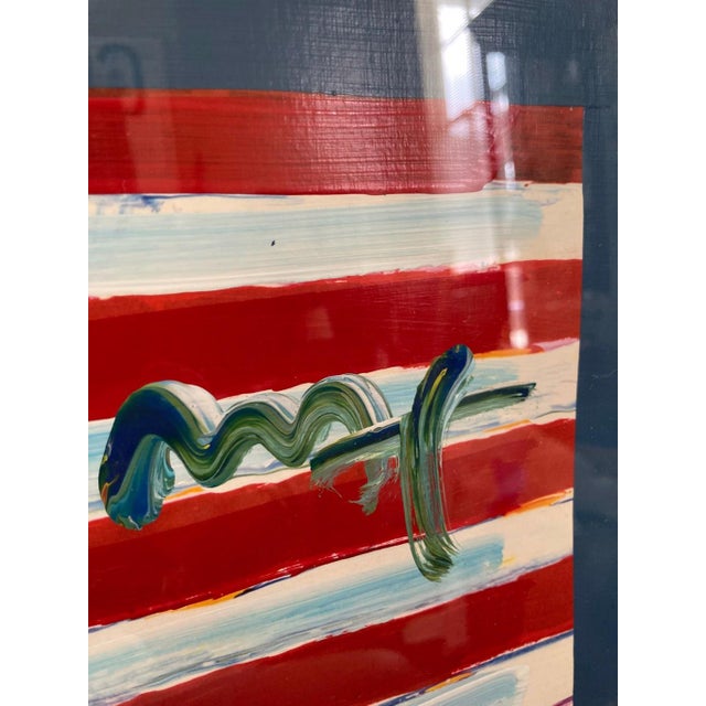 Pop Art Peter Max “Patriotic Series: Full Liberty” Hand-Painted Mixed Media Print For Sale - Image 3 of 8