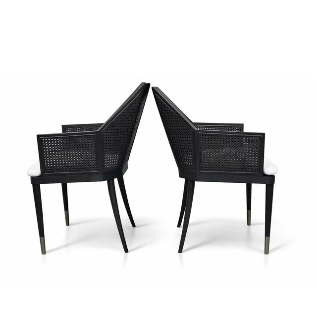 Modern McGuire - Baker Furniture Black Cane Dining Chairs, Set of Six, Milling Road For Sale - Image 3 of 9