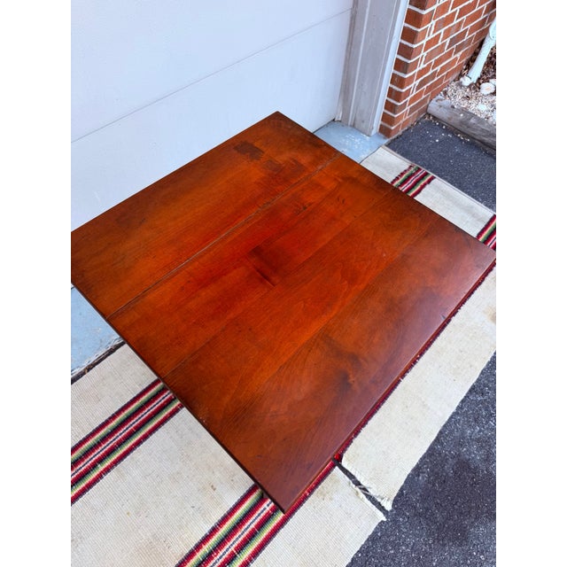 Oxblood Red Antique Victorian Cherry Tabouret Table With Reticulated Fretwork, Circa 1890-1910 For Sale - Image 8 of 14