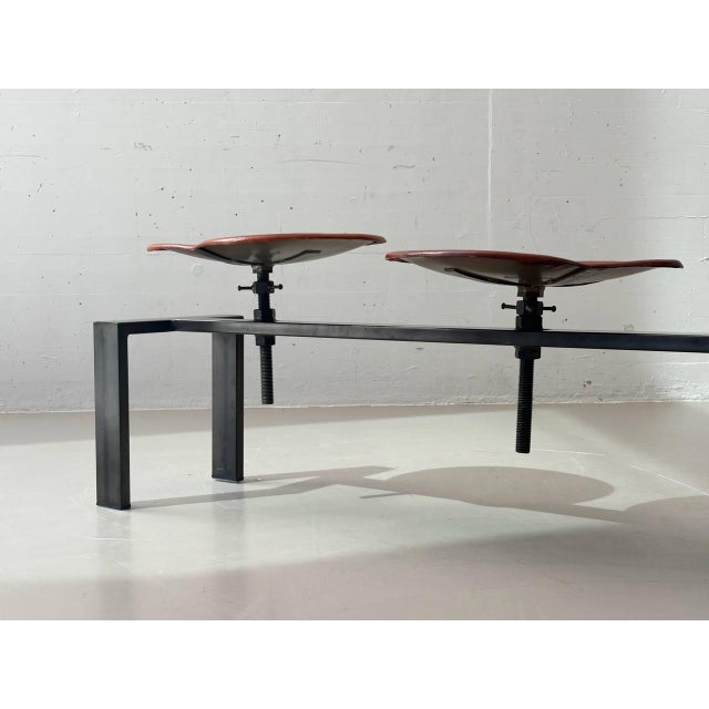 Industrial Bench with Adjustable Leather Seats by Kare Design, 2000s For Sale - Image 9 of 16