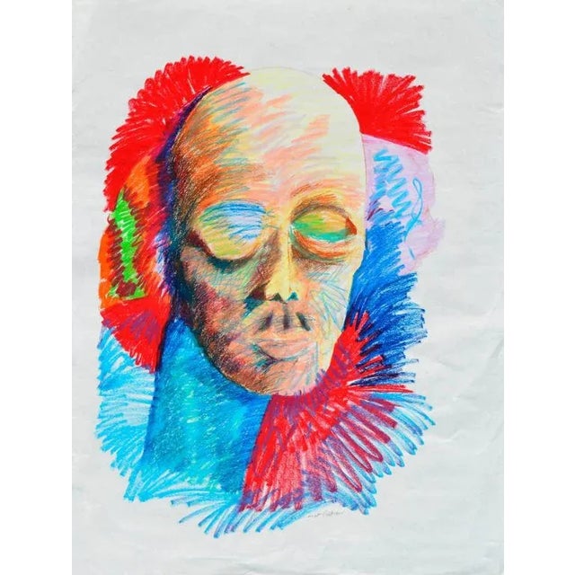 Contemporary Abstract Figurative Oil Painting on Paper For Sale