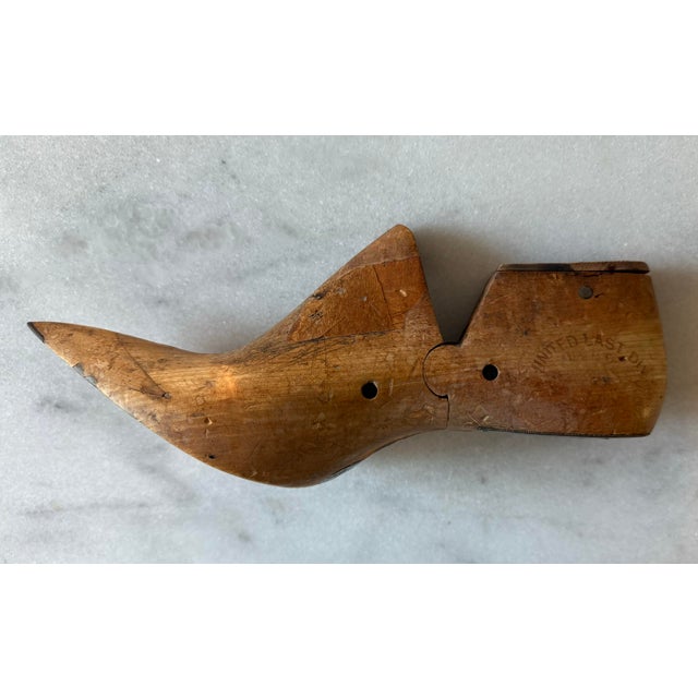 Vintage Mid Century Wood Shoe Form For Sale - Image 4 of 9