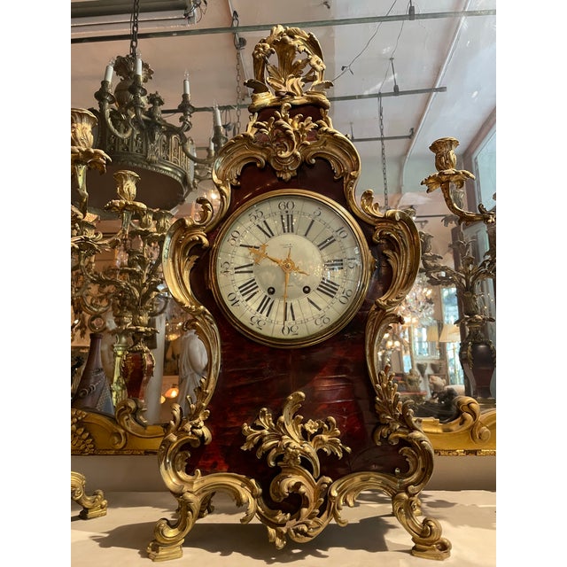 French 18th Century Tiffany & Co. Clock and Candelabra Set- 3 Pieces For Sale - Image 3 of 12