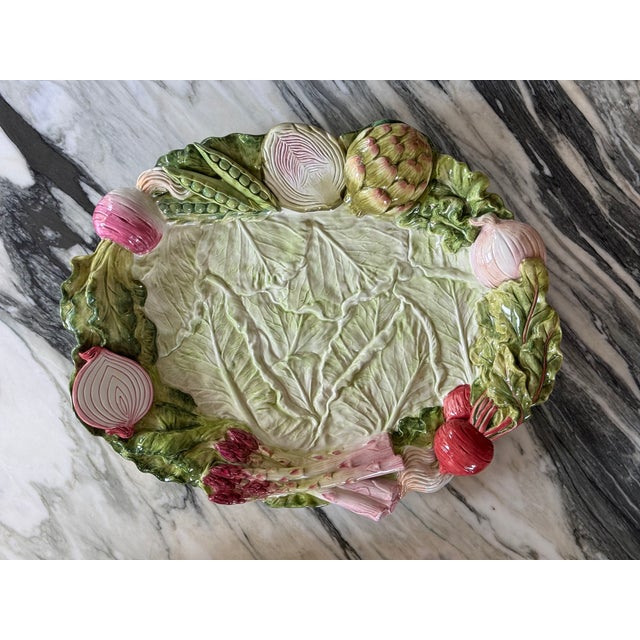 Vintage Fitz and Floyd Majolica Style Large French Garden Platter For Sale - Image 10 of 12