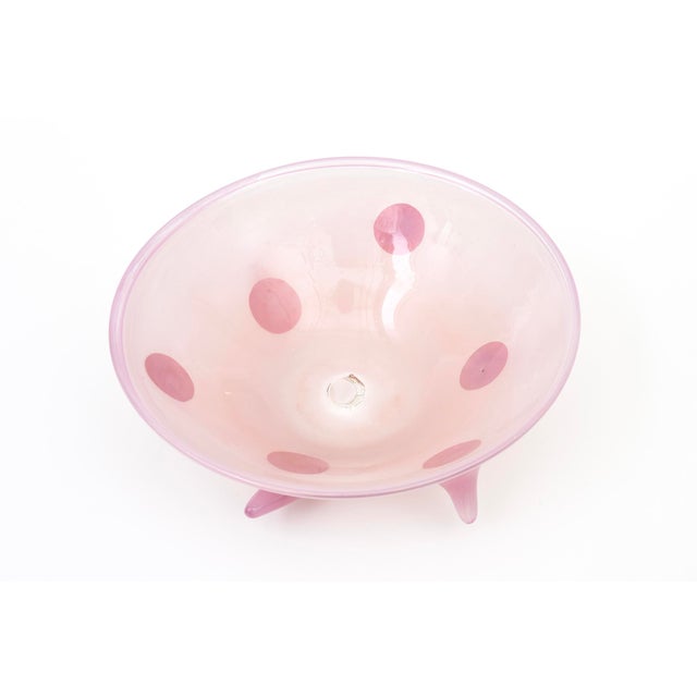 American Art Glass Pink Nipple Bowl Signed Bills Burchitts, 2001, American For Sale - Image 3 of 10