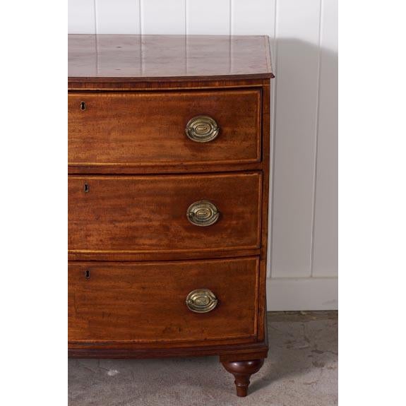Early 19th Century Early 19th Century Mahogany Inlaid Bowfront Chest For Sale - Image 5 of 10