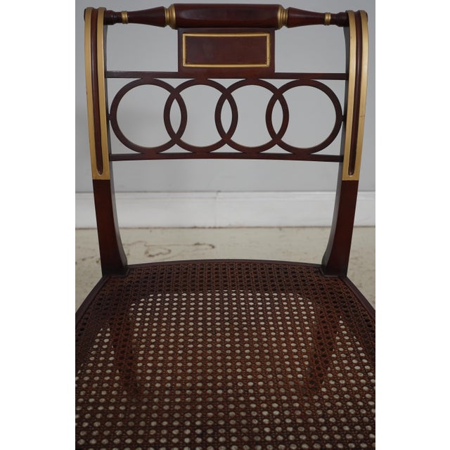 1980s Baker Regency Style Cane Seat Chair For Sale - Image 5 of 18