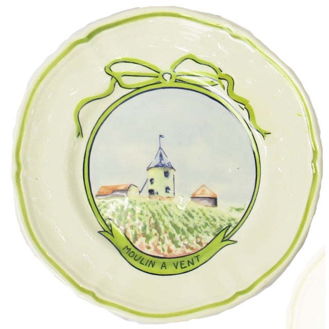Farmhouse Midcentury Longchamp French Wine Region Plates, Set of 5 For Sale - Image 3 of 7