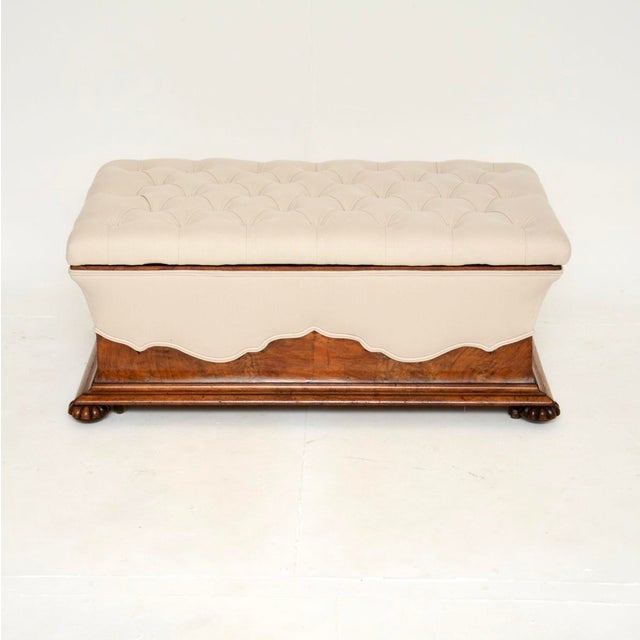 Antique William IV Burr Walnut Ottoman, 1830s For Sale - Image 4 of 15