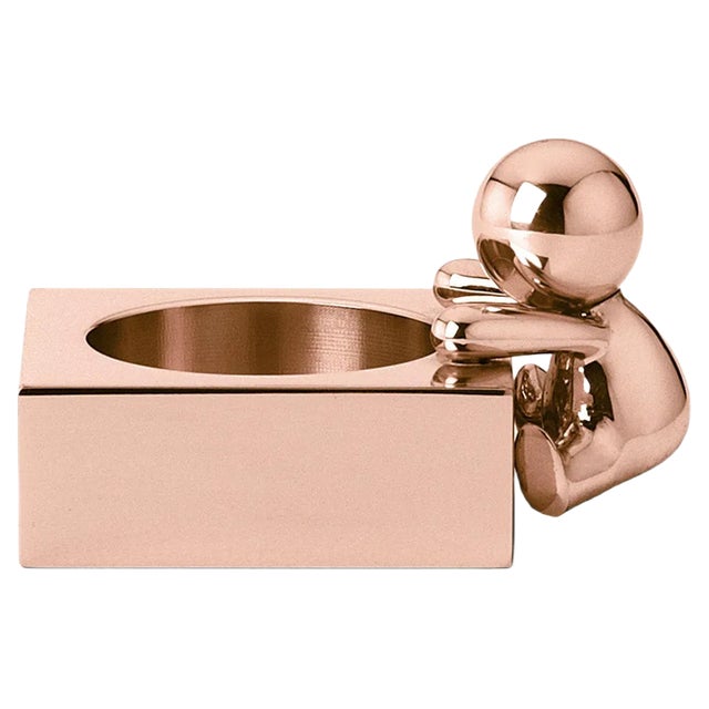 Omini Squared Tea Light in Rose Gold by Stefano Giovannoni For Sale