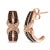 10K Rose Gold 1/3 Cttw White and Brown Diamond Milgrain Criss Cross J-Hoop Earrings (I-J Color, I1-I For Sale