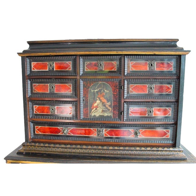 A rare and evocative example of early European craftsmanship, this 17th-century Dutch travelling chest, made in the...