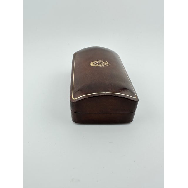 Vintage Italian Leather Trinket Box For Sale - Image 4 of 8