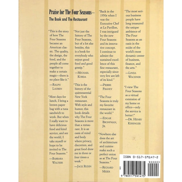Traditional "The Four Seasons: A History of America's Premier Restaurant" 1994 Mariani, John With Alex Von Bidder For Sale - Image 3 of 10