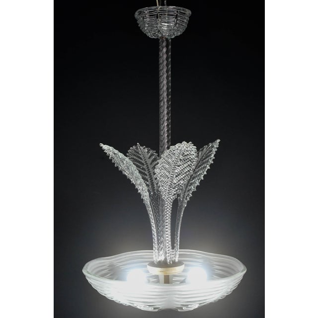 Glass Luxury Barovier & Toso Chandelier, Murano Pulegoso Glass, 1950s For Sale - Image 7 of 13