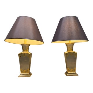 Vintage Pewter Table Lamps, 1970s, Set of 2 For Sale