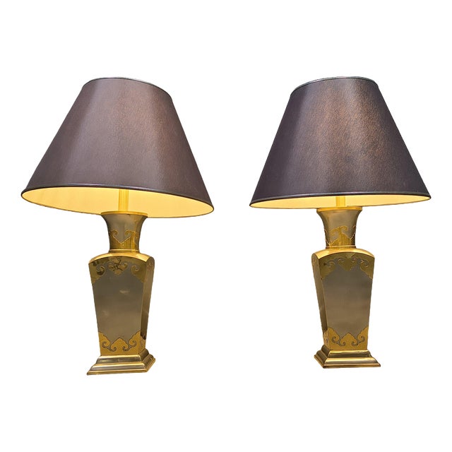 Vintage Pewter Table Lamps, 1970s, Set of 2 For Sale