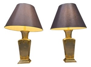 Vintage Pewter Table Lamps, 1970s, Set of 2
