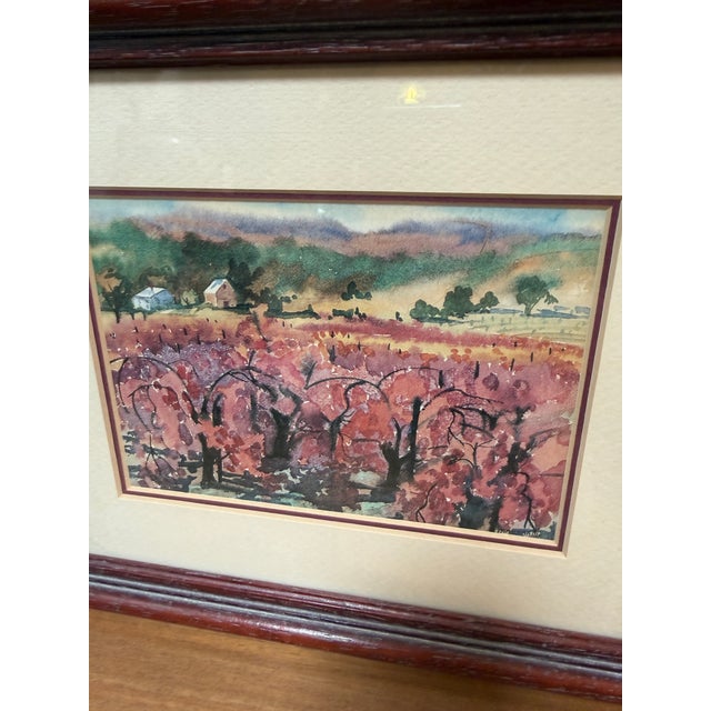 Traditional Ellie Marshall Watercolor Landscapes, Set of Two For Sale - Image 3 of 12