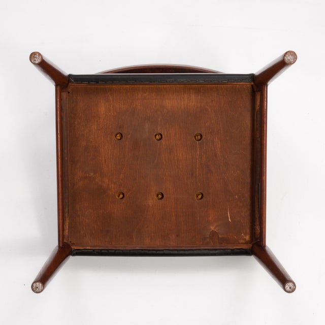 Alf Aarseth Gustav Bahus Model 145 Danish Dining Chairs Black Vinyl Seats Three Available For Sale - Image 15 of 15